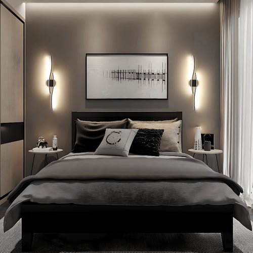 إنارة جدارية داخلية مودرن LED شحن بطارية لون أسود...