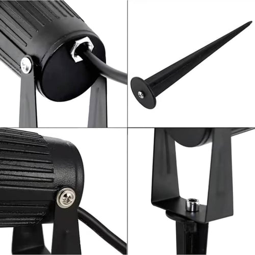 كشاف غرس خارجي ألمنيوم 5 واط لون اسود إضاءة صفراء...