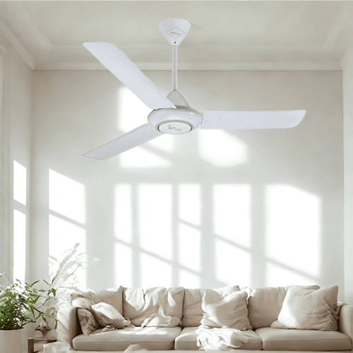 مروحة سقف كهربائية بيضاء – 75 واط مع مفتاح تحكم با...