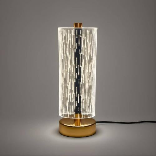 أباجورة LED بقاعدة ذهبية تعمل بالكهرباء مع مفتاح ت...