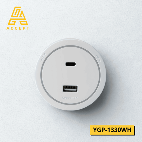 فيش مجرى أفياش كهربائي 10 امبير USB و TYPE-C لونين...