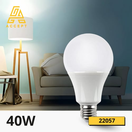 لمبة ليد كروي بقوة 40W, قاعدة E27 لون الإضاءة أبيض