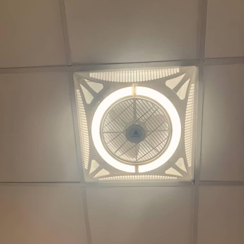 مروحة تهوية سقف 60×60 سم LED بـ 3 الوان اضاءة مع ر...