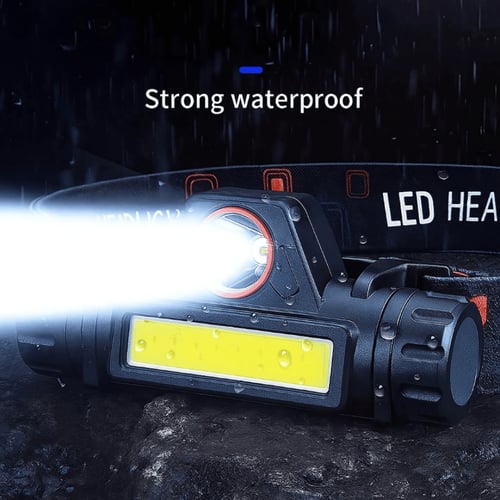 كشاف رأس LED قابل للشحن بنمطين إضاءة باللون الأبيض