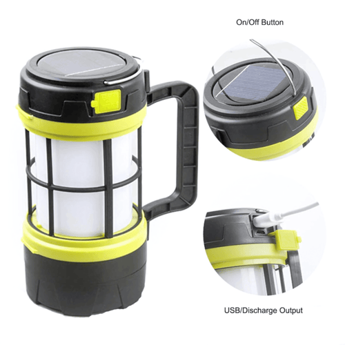 كشاف طوارئ LED يدوي للتخييم يعمل بالطاقة الشمسية ق...