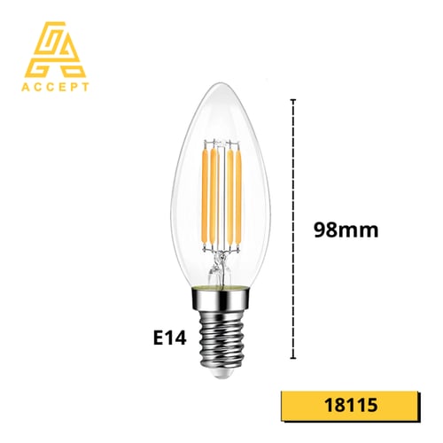 لمبة نجف LED بقوة 7W وبقاعدة E14 لون الإنارة أصفر