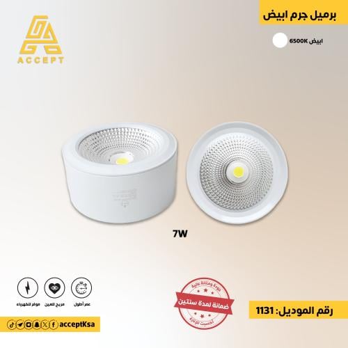 كشاف سلندر 10 واط جرم أبيض لون الإنارة أبيض