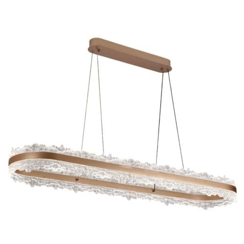 نجف اكريليك مستطيل مودرن 3 اضاءات لون برونزي