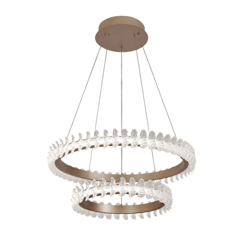 نجف اكريليك حلقتين مودرن 3 اضاءات لون نحاسي