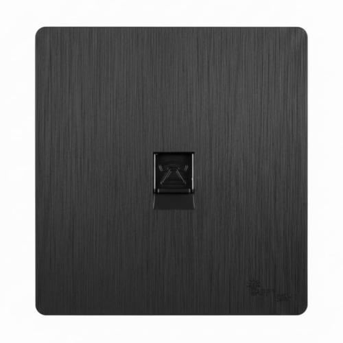 فيش تلفون مفرد بملمس البيانو الناعم ولون أسود مميز