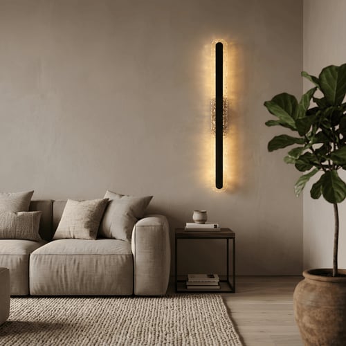 ابليك جداري اكريليك مودرن 3 اضاءات لون اسود مقاس 1...