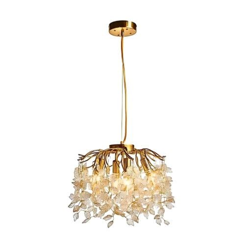 نجف مودرن كريستال مشجر ذهبي مع عسلي E14*4 مقاس 40...