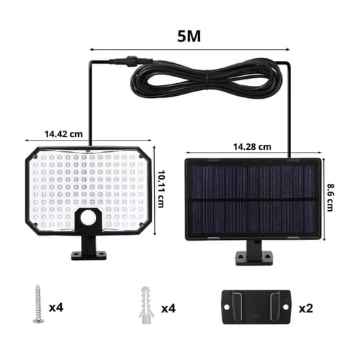 مصباح LED خارجي يعمل بالطاقة الشمسية مقاومة للماء...