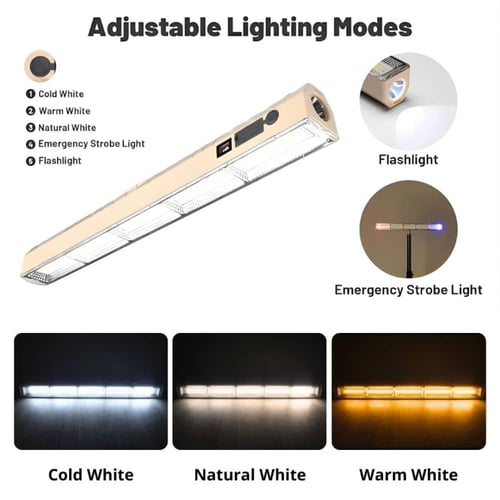 كشاف طوارئ LED قابل لإعادة الشحن، مزود بمغناطيس، و...