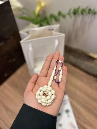 مسباح عظم الجمل ابيض 45 خرزه