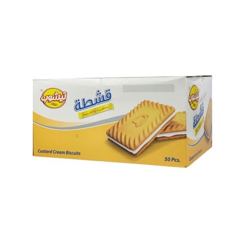 تيشوب بسكويت قشطة 50*25جم