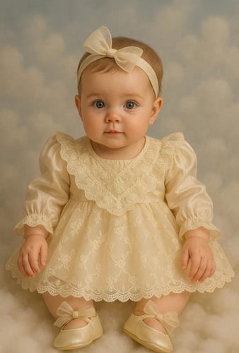 فستان دانتيل لمولودة