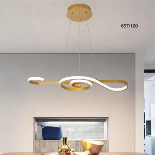 ثريا مودرن ذهبية بتصميم لولبي – موديل 657/120