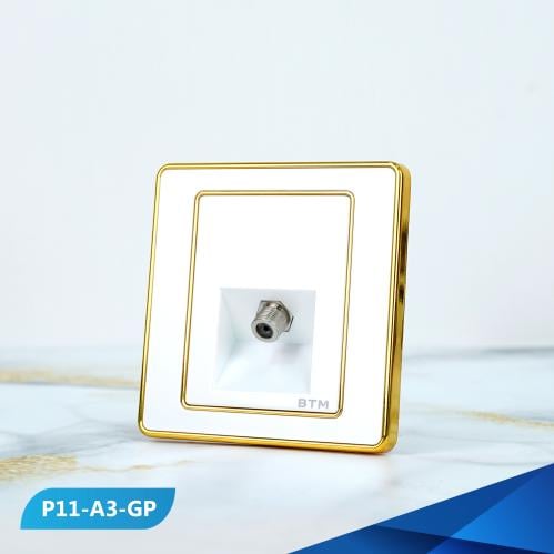 فيش منفذ دش مفرد لولي وذهبي