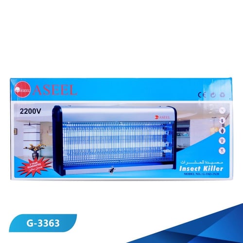 مصيدة ناموس LED أصيل الكهربائية فضية مقاس 2*20 سم