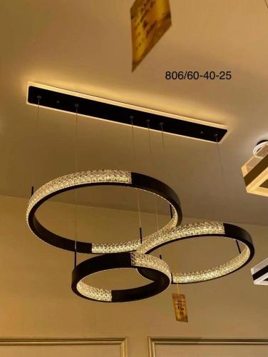 نجفة كريستال مودرن ثلاث حلقات – تحكم ريموت