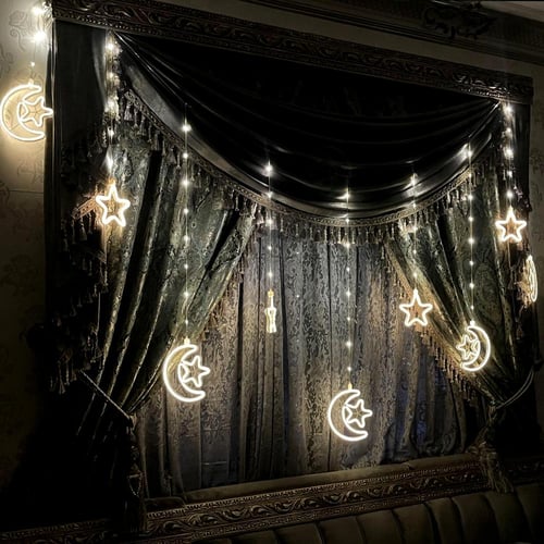 زينة رمضان نجمة وهلال مضيئة ليد