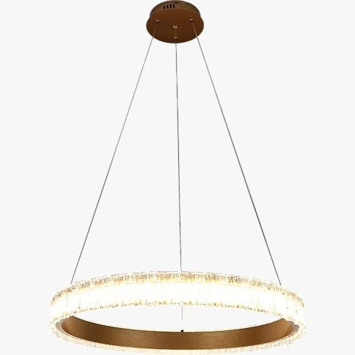 ثريا مودرن ذهبي ليد فاخرة بثلاث إضاءات و ريموت