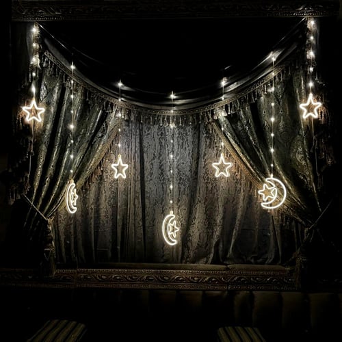 زينة رمضان نجمة وهلال مضيئة ليد