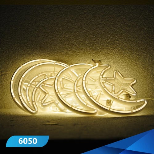 زينة رمضان نجمة وهلال مضيئة ليد