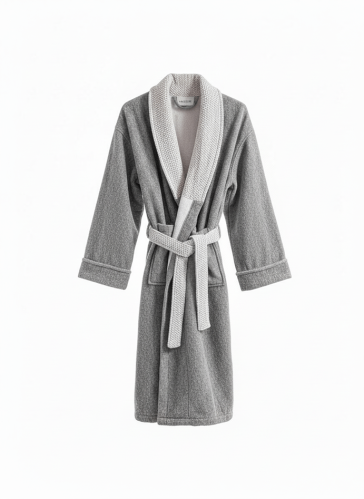 روب إستحمام بي هوم قطن جاكارد رصاصي غامق