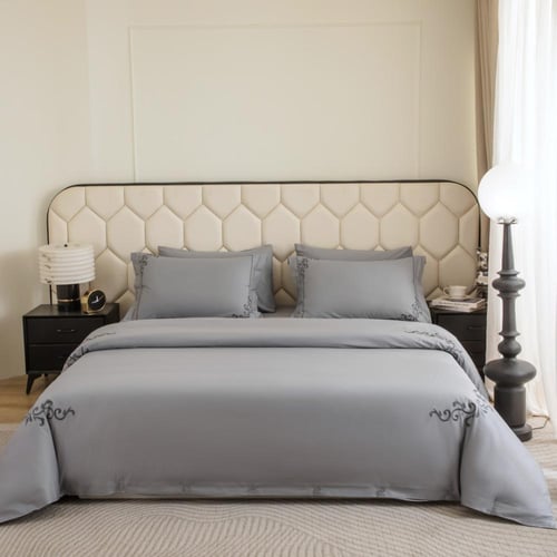 مفرش مزن صيفي فاخر لون رصاصي