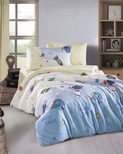 مفرش أطفال قرطبة صيفي كوين سكري وأزرق متعدد الرسوم...