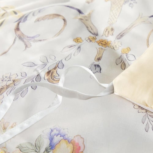 مفرش دينا صيفي مزدوج من التنسل الفاخر بلون كريمي ب...