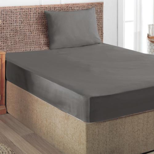 طقم شرشف تركي صيفي رصاصي مطاط قطن