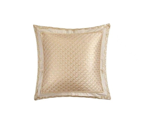 مفرش نمارق مزدوج قطن جاكارد مطرز بيج وذهبي عدد الق...