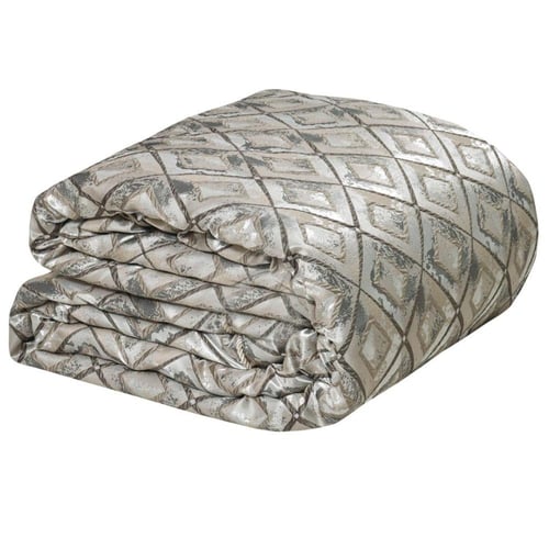 مفرش إنجلش هوم مزدوج قطن فاخر بيج وفضي عدد القطع 8