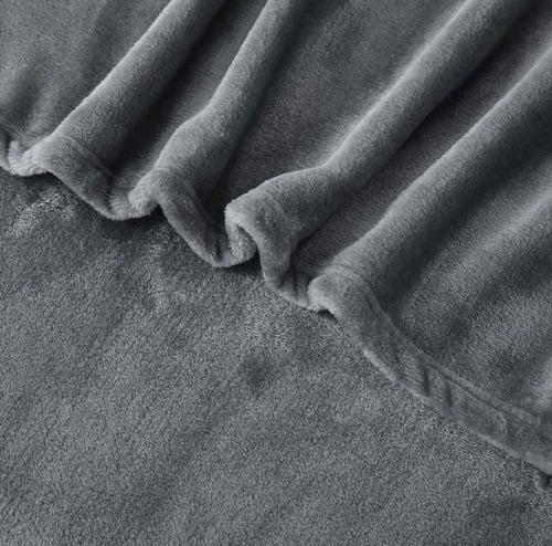 بطانية شتوي مخمل ناعم رصاصي غامق