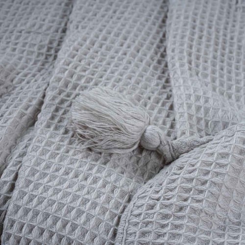 بطانية تيفولي وافل خفيفة صيفي مفرد رصاصي فاتح مقاس...