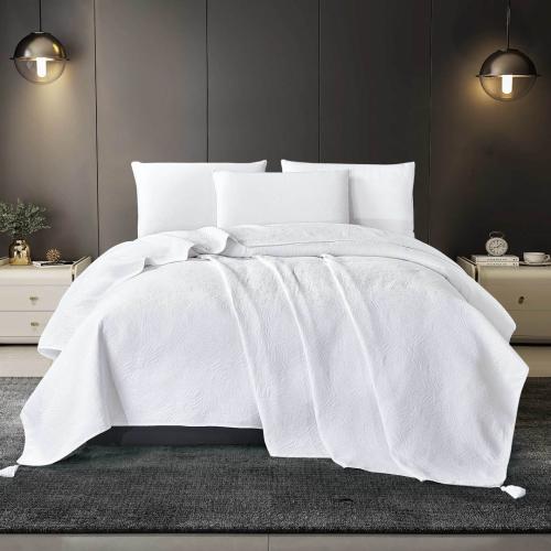 بطانية ماتيا صيفي مزدوج قطن جاكارد أبيض عدد القطع...