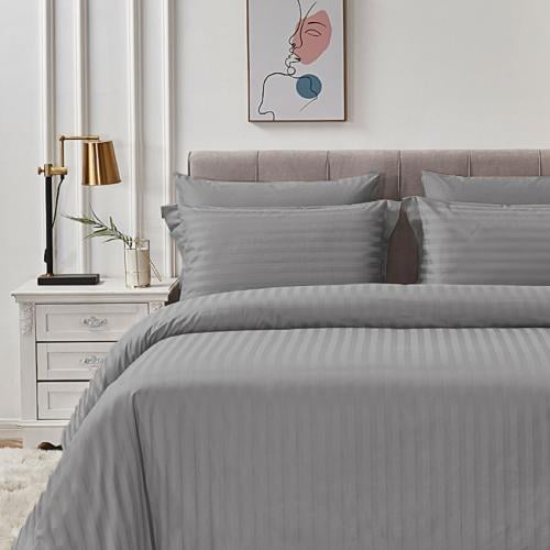 مفرش فندقي نداف قطن مزدوج رصاصي 250 غرزة عدد القطع...