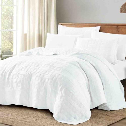 مفرش كلارا فائق النعومة خفيف مضغوط أبيض