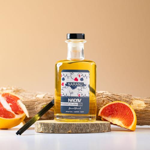 فواحة عطر نارنج - نداف-بالأعواد في حامل زجاجي برائ...