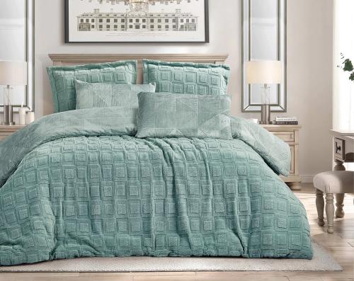 مفرش ماري شتوي مزدوج فرو تركواز عدد القطع 6