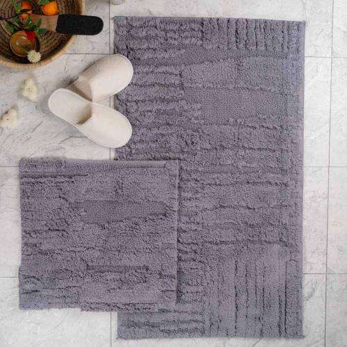 طقم دعاسة أرضية نورا تركي فرو رصاصي عدد القطع 2