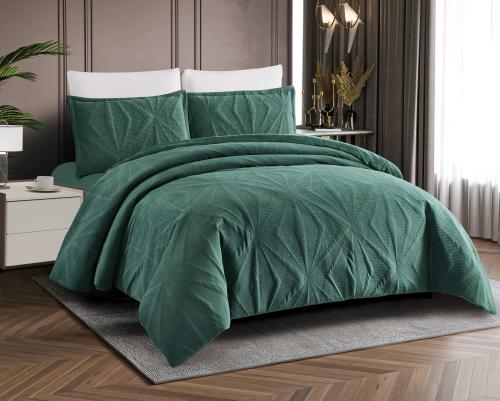 مفرش سوفا شتوي مفرد ونص أخضر عدد القطع 2