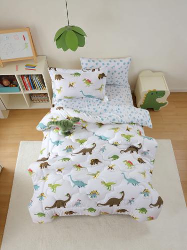 مفرش أطفال تيمون صيفي مفرد ونص أبيض وأزرق برسومات...