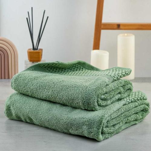 منشفة قطن 100% – مطرز أخضر