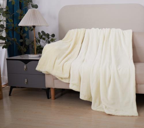 بطانية شتوي فرو ناعم كريمي