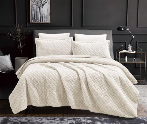 مفرش كويلا شتوي فرو مضغوط بيج فاتح