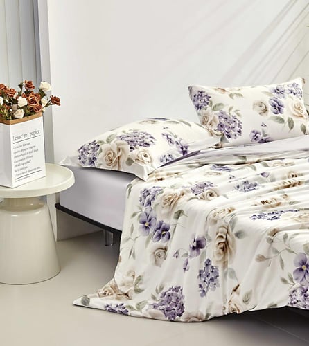 لحاف دانا صيفي بارد كريمي برسومات الزهور عدد القطع...